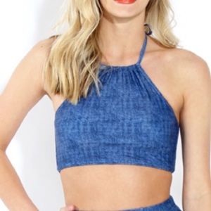 NWT pakpak Halter style Slip on bikini top